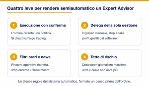 Trading semiautomatico quattro leve
