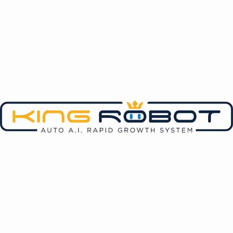 Logo di King Robot con la corona e la scritta auto AI rapid growth system