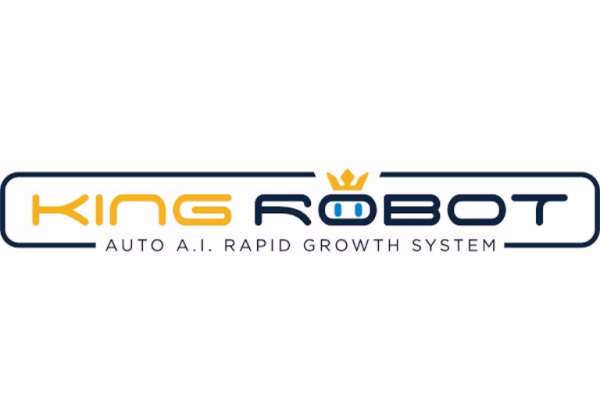 Logo di King Robot con la corona e la scritta auto AI rapid growth system